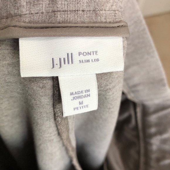 J. Jill Ponte Knit Slim Leg Ankle Pants Heather Gray MP - Picture 3 of 13